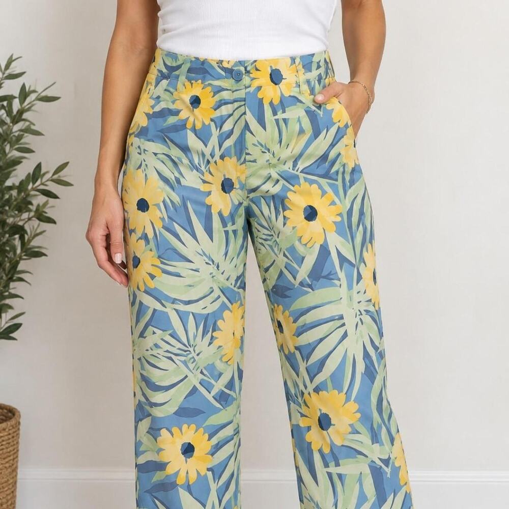 Talbot yellow and green floral pants